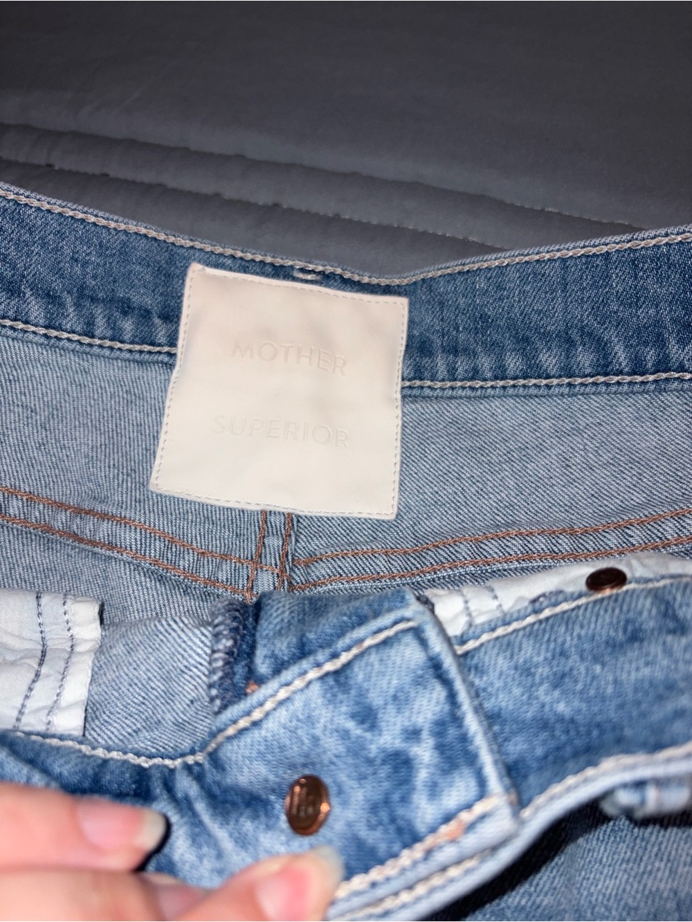 Mother Embroidered Floral Denim Shorts - Blue size 26 - Picture 5 of 14
